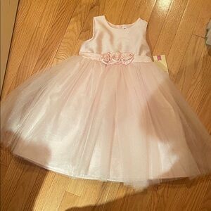 Cherokee Peach Tulle Dress with Rosette Detail